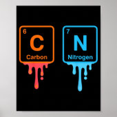 Carbon Nitrogen Science Design Fun Chemistry Lover ポスター (正面)
