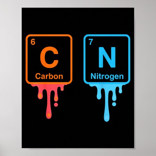 Carbon Nitrogen Science Design Fun Chemistry Lover ポスター (正面)