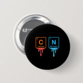 Carbon Nitrogen Science Design Fun Chemistry Lover 缶バッジ (正面&裏面)