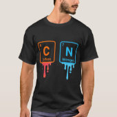 Carbon Nitrogen Science Design Fun Chemistry Lover Tシャツ (正面)