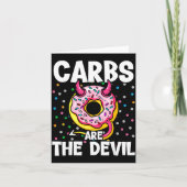 Carbs Are The Devil Funny Donut Diet New Year's Re カード (正面)