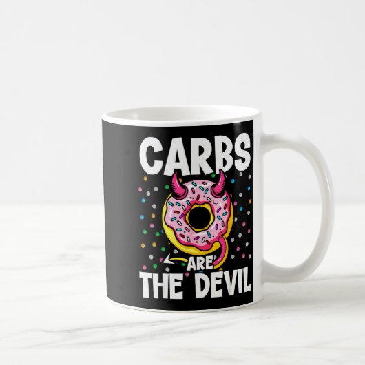 Carbs Are The Devil Funny Donut Diet New Year's Re コーヒーマグカップ (右)