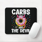 Carbs Are The Devil Funny Donut Diet New Year's Re マウスパッド (マウス)