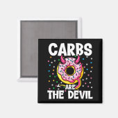 Carbs Are The Devil Funny Donut Diet New Year's Re マグネット (正面/裏面)