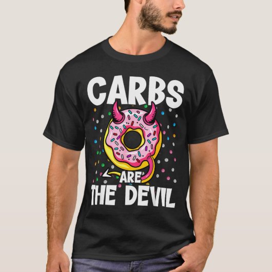 Carbs Are The Devil Funny Donut Diet New Year's Re Tシャツ (正面)