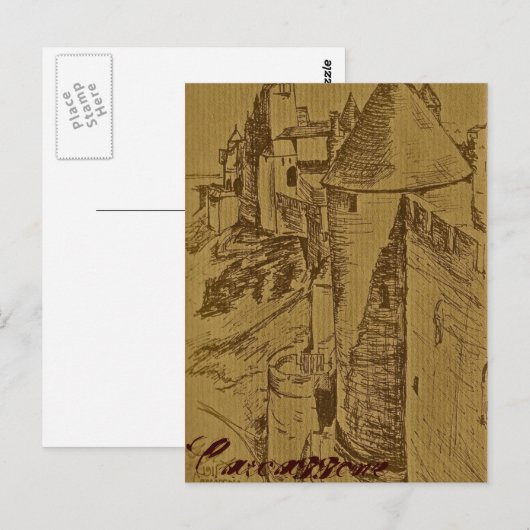 Carcassoneの要塞 ポストカード (正面/裏面)