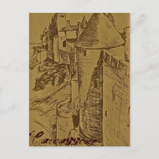 Carcassoneの要塞 ポストカード (正面)