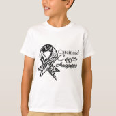 Carcinoid蟹座のシマウマストライプのな認識度のリボン Tシャツ (正面)