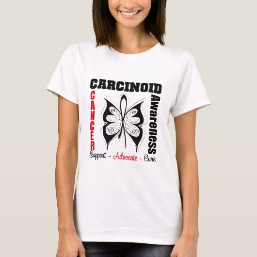 Carcinoid蟹座の蝶リボンの認識度 Tシャツ (正面)