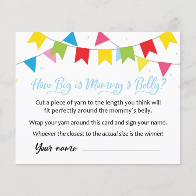 CARDママの腹の大きさは？赤ちゃんシャワーゲーム (正面)