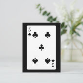 card815カード5クラブ賭博トランプのポーカーゲームおもしろい ポストカード (スタンド正面)