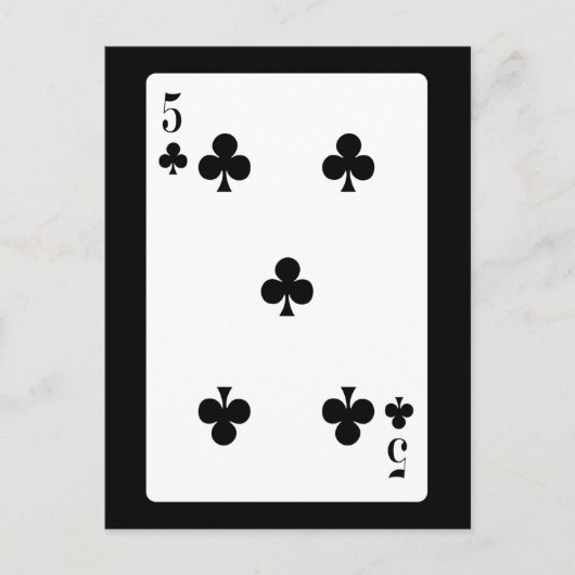 card815カード5クラブ賭博トランプのポーカーゲームおもしろい ポストカード (正面)