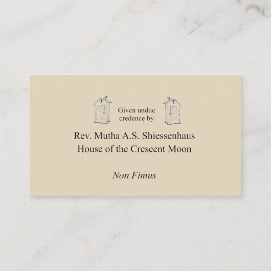 Card (フェニックスの陰謀団版) Discordianの法皇 名刺 (裏面)