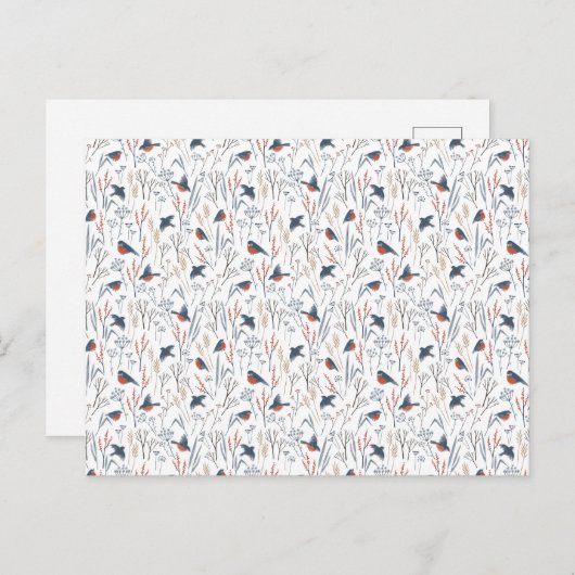 Card (10,8 x 14,2 cm) - Bird Pattern ポストカード (正面/裏面)