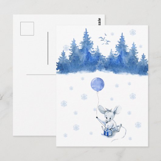 Card (10,8 x 14,2 cm) - Birthday Mouse ポストカード (正面/裏面)