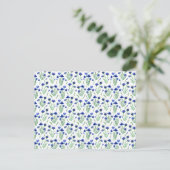 Card (10,8 x 14,2 cm) - Blue Floral Pattern ポストカード (スタンド正面)