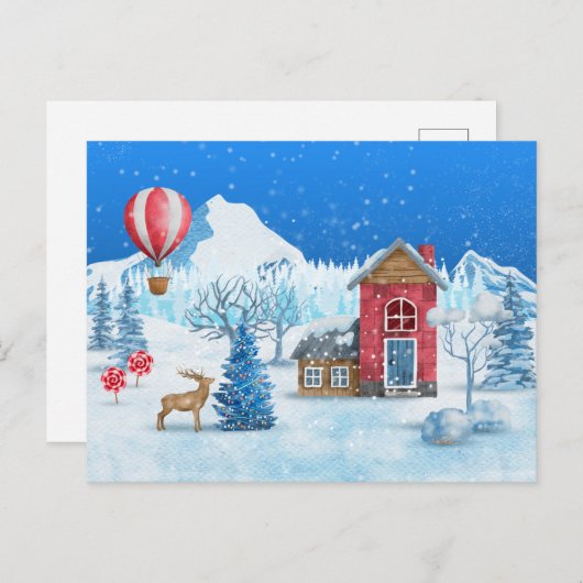 Card (10,8 x 14,2 cm) - Christmas Scene ポストカード (正面/裏面)