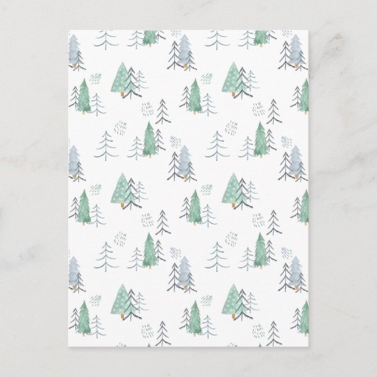 Card (10,8 x 14,2 cm) - Christmas Trees Pattern ポストカード (正面)
