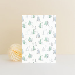 Card (10,8 x 14,2 cm) - Christmas Trees Pattern ポストカード