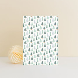 Card (10,8 x 14,2 cm) - Christmas Trees Pattern ポストカード