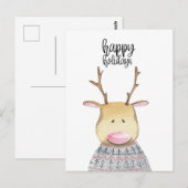 Card (10,8 x 14,2 cm) - Deer ポストカード (正面/裏面)