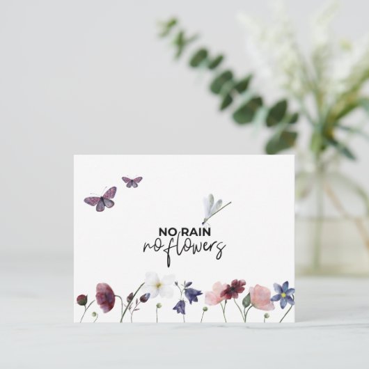 Card (10,8 x 14,2 cm) - Rain And Flowers ポストカード (スタンド正面)