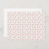 Card (10,8 x 14,2 cm) - Red Floral Pattern ポストカード (正面/裏面)