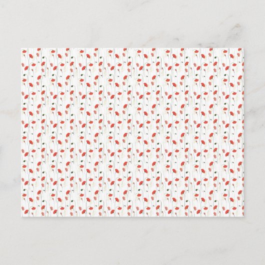 Card (10,8 x 14,2 cm) - Red Floral Pattern ポストカード (正面)