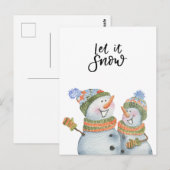 Card (10,8 x 14,2 cm) - Two Snowmen ポストカード (正面/裏面)