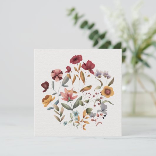 Card (13,3x13,3cm) - Flowers カード (スタンド正面)