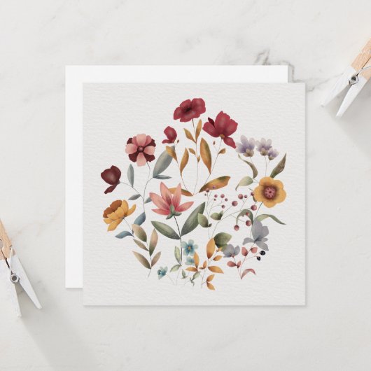 Card (13,3x13,3cm) - Flowers カード (正面/裏面インサイチュ)