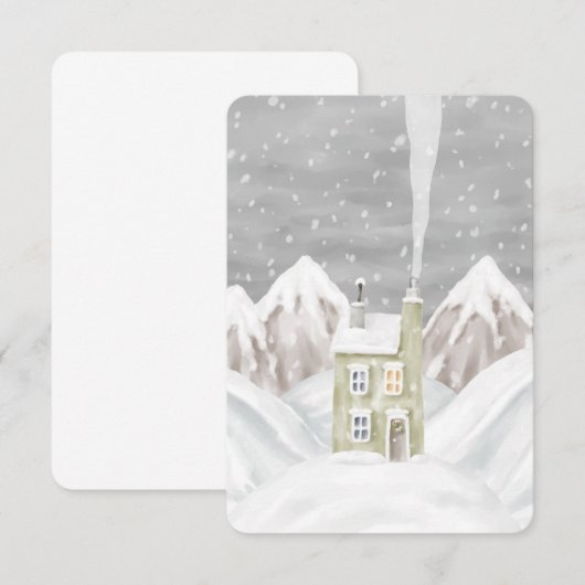 Card (8,9 x 12,7 cm) - Winter Scene (正面/裏面)