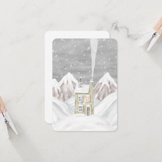 Card (8,9 x 12,7 cm) - Winter Scene (正面/裏面インサイチュ)