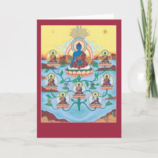 CARD 8 Medicine Buddhs with exploration & mantra カード (正面)