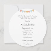 Card (Circle) - Birth Announcement Elephant 招待状 (裏面)