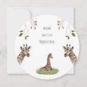 Card (Circle) - Birth Announcement Giraffe 招待状 (正面)