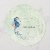 Card (Circle) - Birth Announcement Ocean 招待状 (正面/裏面)