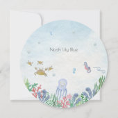 Card (Circle) - Birth Announcement Ocean 招待状 (正面)