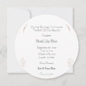 Card (Circle) - Birth Announcement Ocean Kaart 招待状 (裏面)