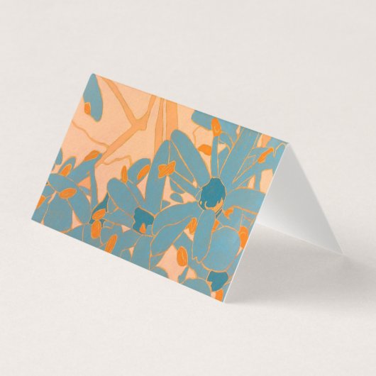 Card Contemporary Leaf Design in Peach (正面)