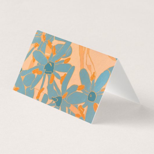 Card Contemporary Leaf Design in Peach (裏面)