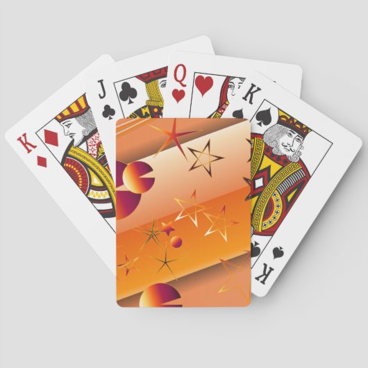 Card Deck with Orange Abstract Design  トランプ (裏面)