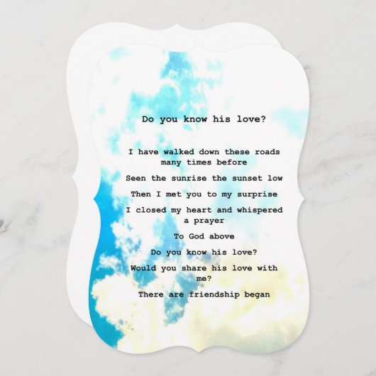 Card-" Do you know his Love" (正面/裏面)