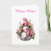 Card-Elegant  Pink Christmas Card Collection カード (正面)