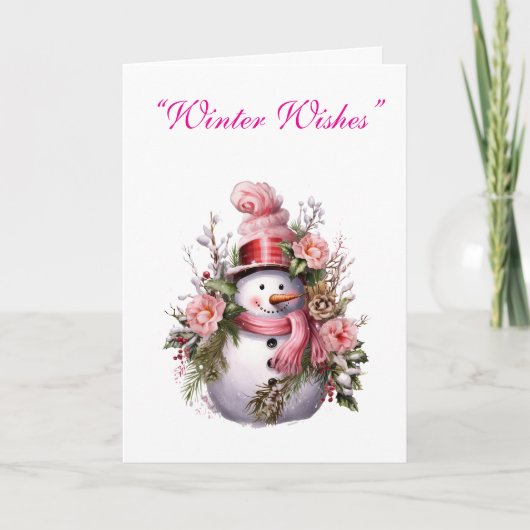Card-Elegant  Pink Christmas Card Collection カード (正面)