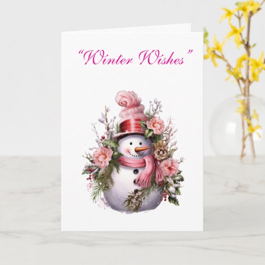 Card-Elegant  Pink Christmas Card Collection カード (黄色い花)