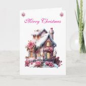 Card-Elegant Pink Christmas Card Collection カード (正面)