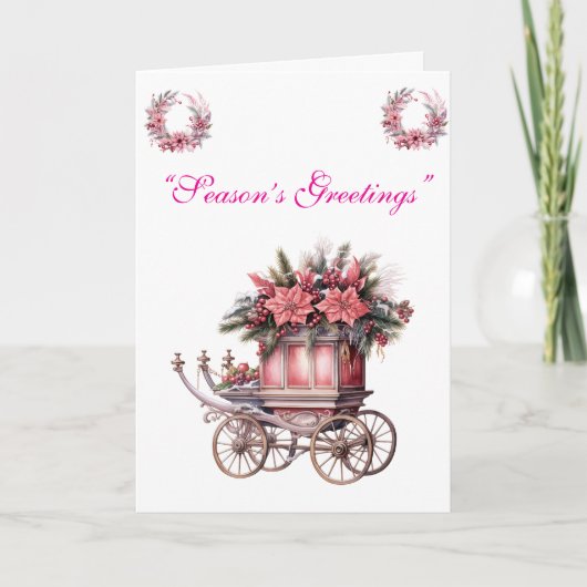 Card-Elegant Pink Christmas Card Collection. カード (正面)