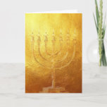 Card Golden Menorah | Gold | Israel | Karte シーズンカード<br><div class="desc">Judaica Golden Menorah | Judaika Goldene Menorah
schöne festliche Grusskarte Karte
beautiful Card</div>
