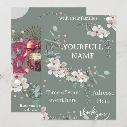 card Invitation 招待状 (正面/裏面)